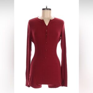SKIMS Red Long Sleeve Pajama Top